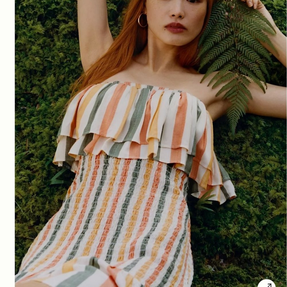 By Anthropologie Strapless Smocked Dress